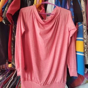 Alife Pink Cowl Neck Top